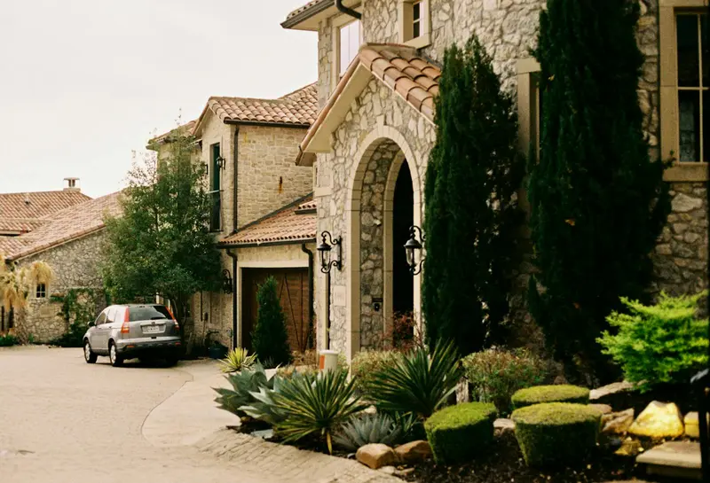 Lush greenery and curb appeal at a Texas residence
